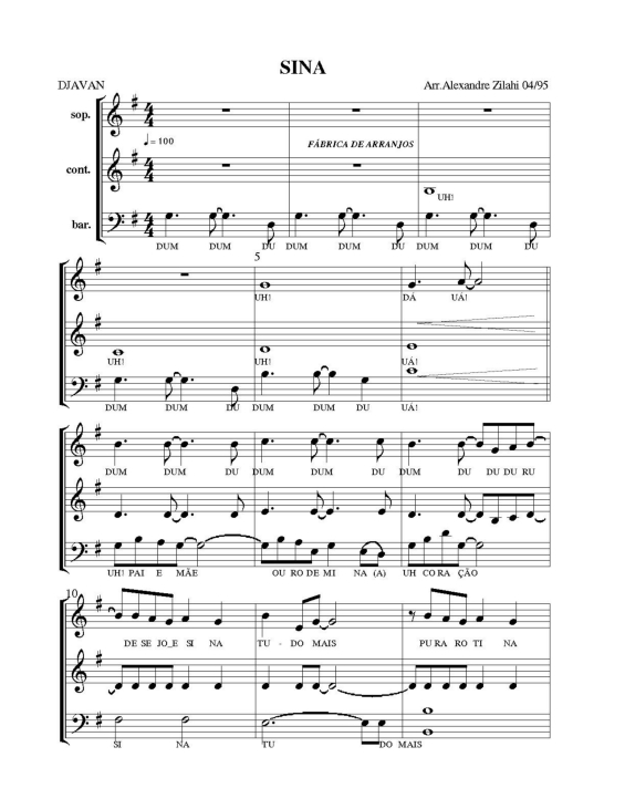 Partitura da música Sina v.3