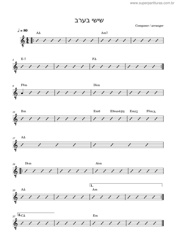 Partitura da música Sinai