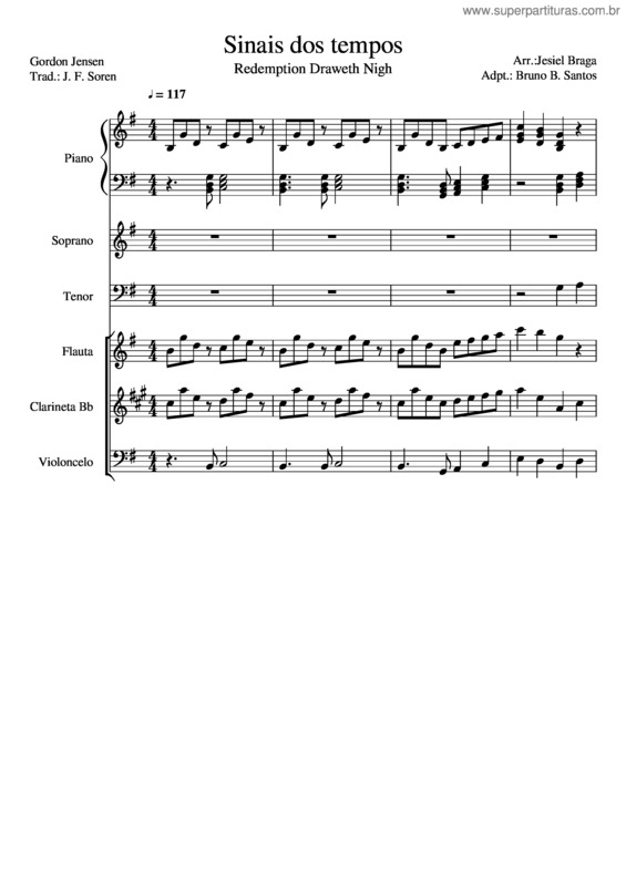 Partitura da música Sinais Dos Tempos