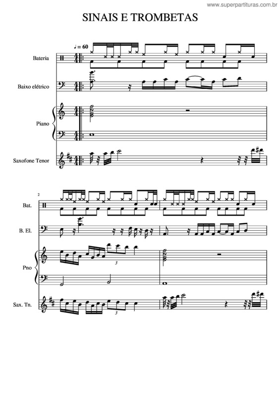 Partitura da música Sinais E Trombetas