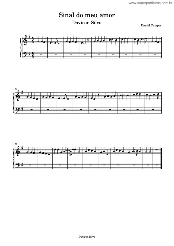 Partitura da música Sinal Do Meu Amor Sinal Do Meu Amor