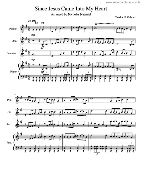 Partitura da música Since Jesus Came Into My Heart