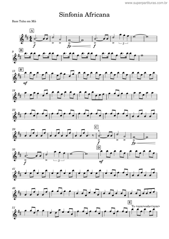 Partitura da música Sinfonia ––Bass_Tuba_Em_Mib.Mxl