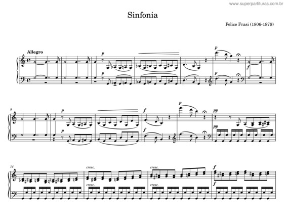Partitura da música Sinfonia – Felice Frasi
