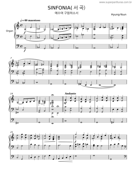 Partitura da música Sinfonia – Hyung–Youn
