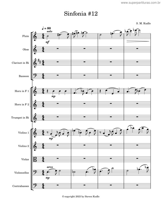 Partitura da música Sinfonia #12