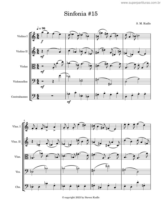 Partitura da música Sinfonia #15
