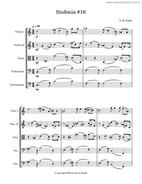 Partitura da música Sinfonia #16