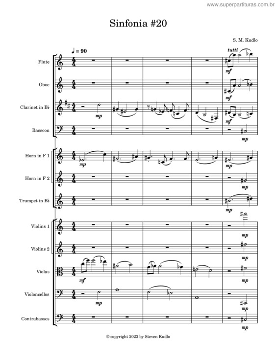 Partitura da música Sinfonia #20
