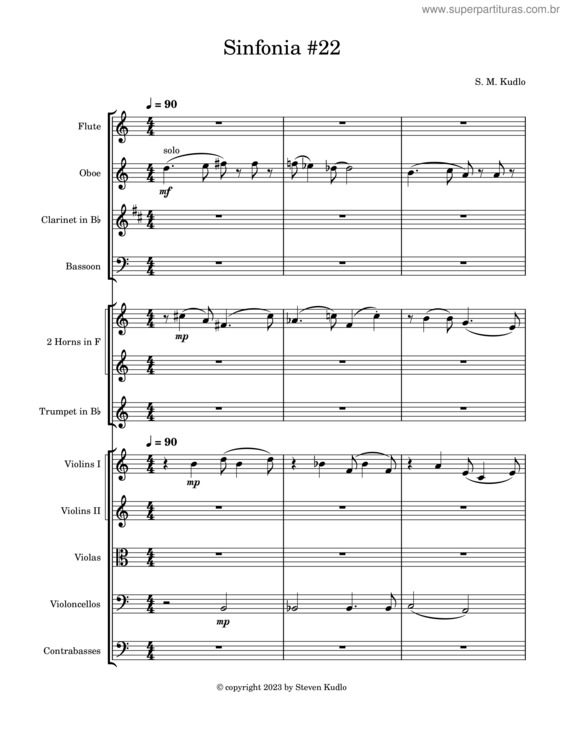 Partitura da música Sinfonia #22