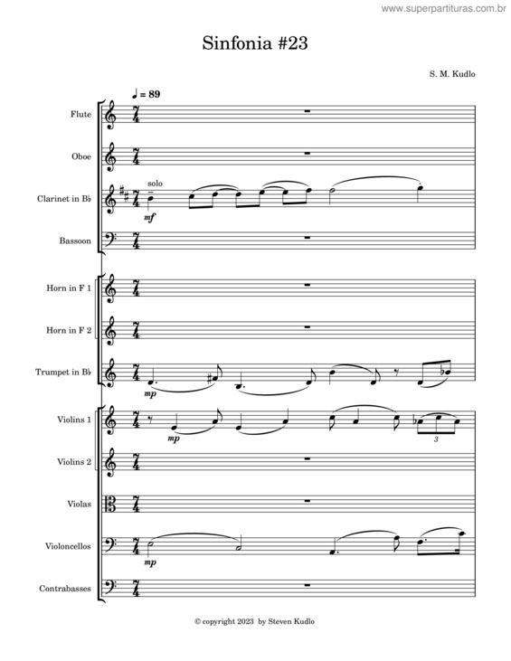 Partitura da música Sinfonia #23
