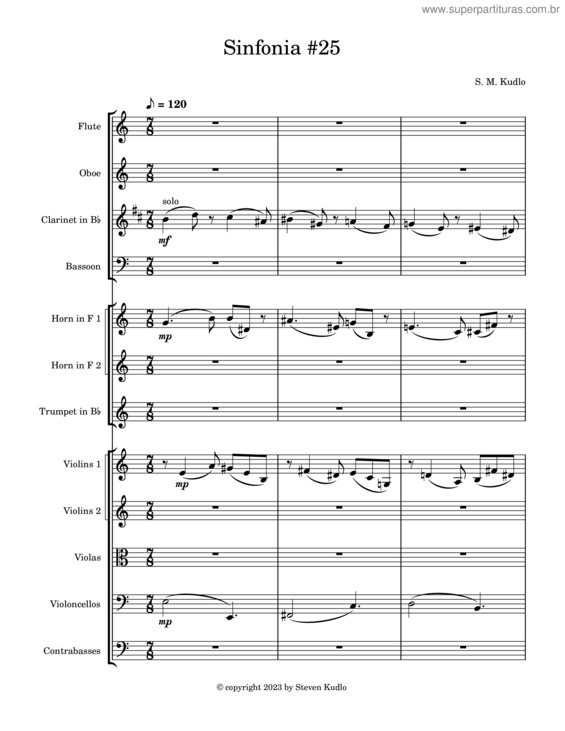 Partitura da música Sinfonia #25