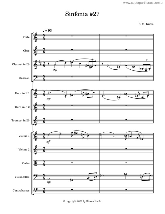 Partitura da música Sinfonia #27
