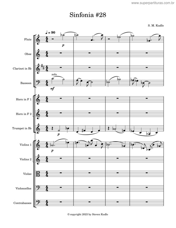 Partitura da música Sinfonia #28