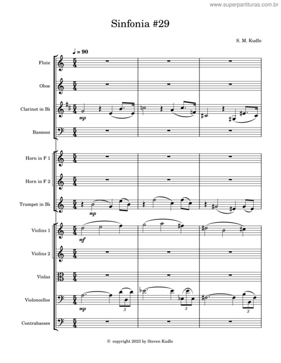Partitura da música Sinfonia #29