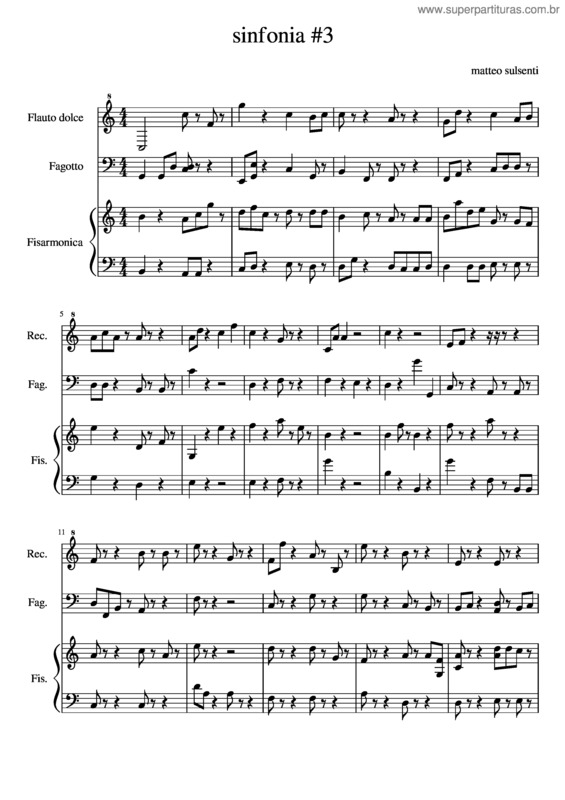 Partitura da música Sinfonia #3