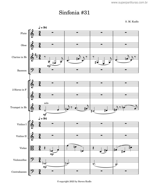 Partitura da música Sinfonia #31
