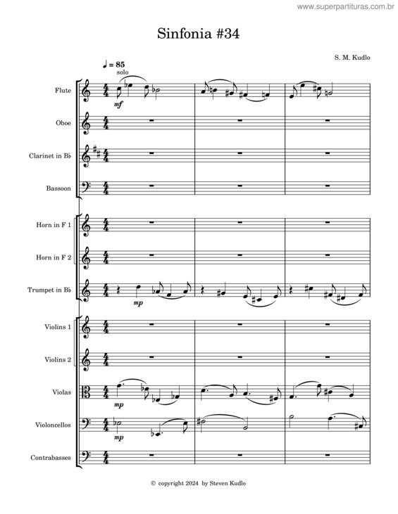 Partitura da música Sinfonia #34