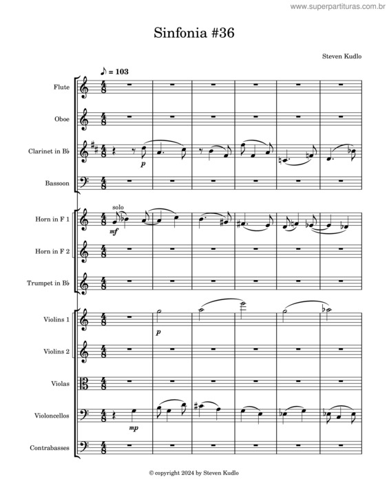Partitura da música Sinfonia #36