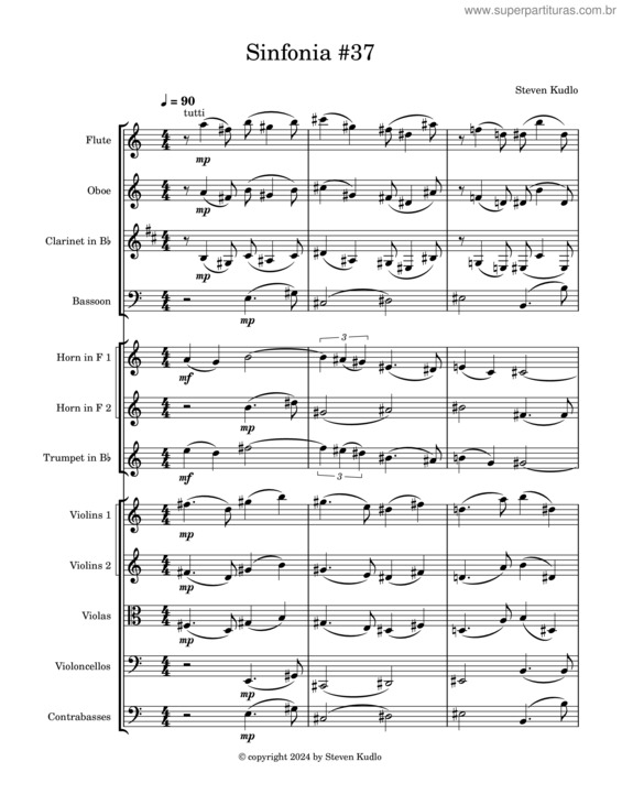 Partitura da música Sinfonia #37