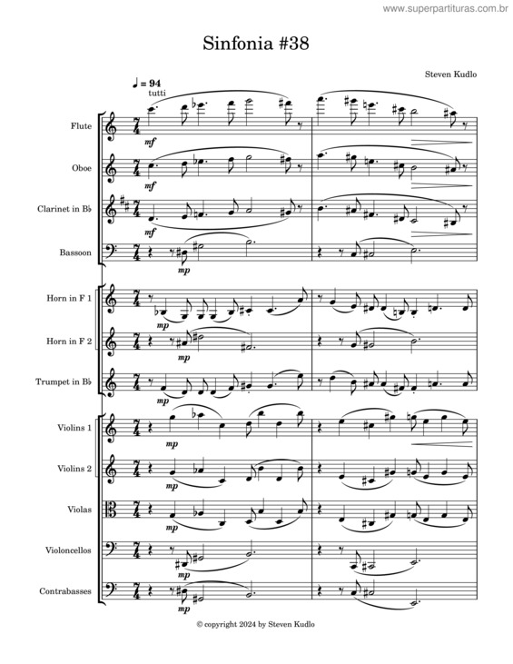 Partitura da música Sinfonia #38