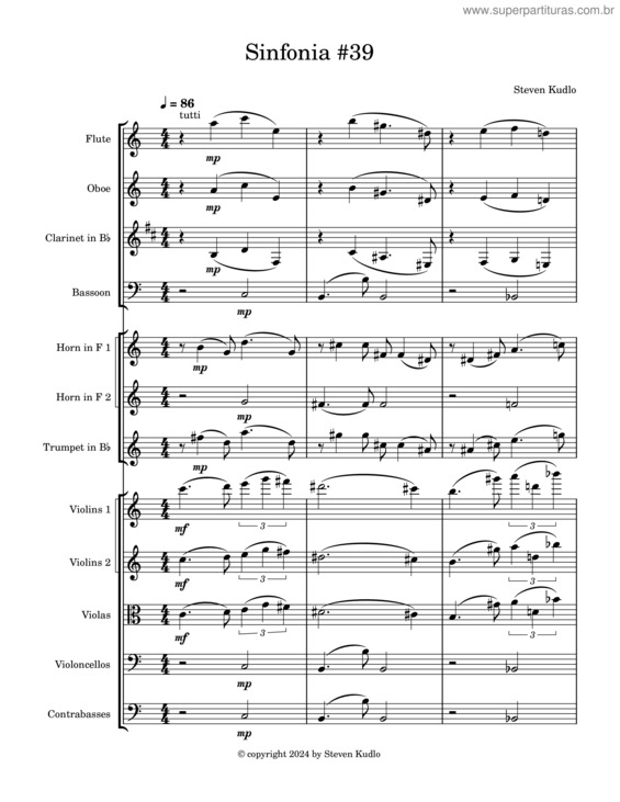 Partitura da música Sinfonia #39