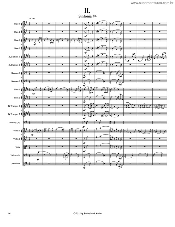 Partitura da música Sinfonia #4, Third Movement