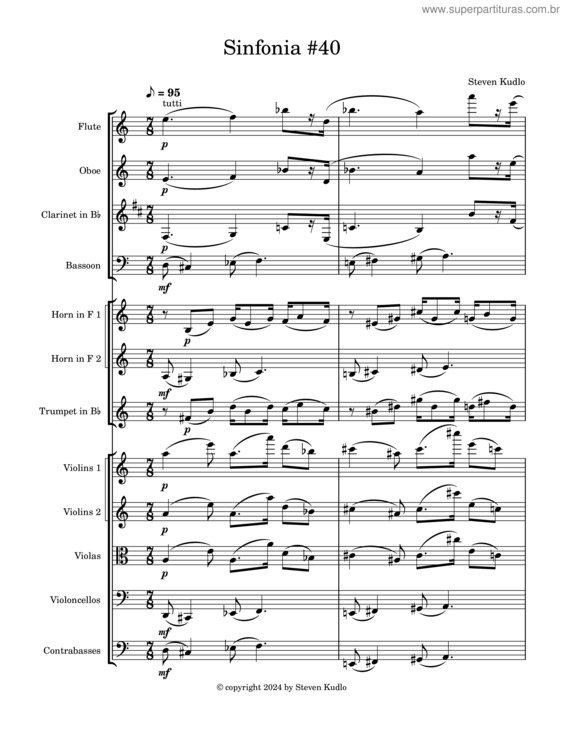 Partitura da música Sinfonia #40