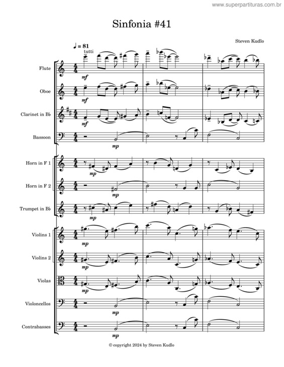 Partitura da música Sinfonia #41