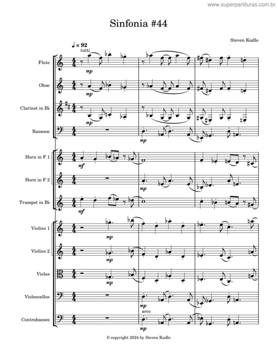 Partitura da música Sinfonia #44