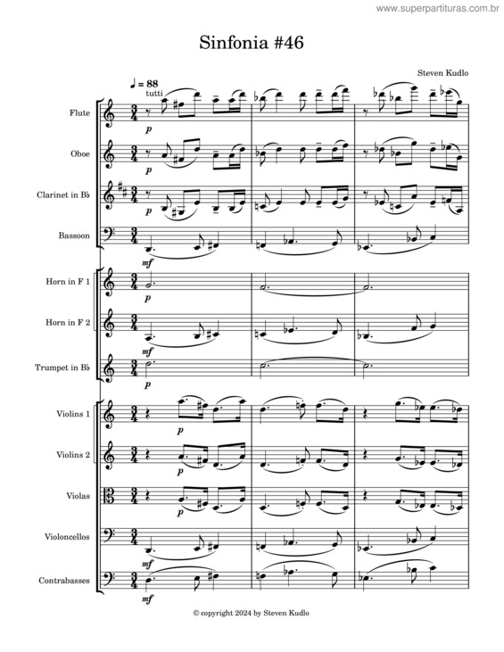 Partitura da música Sinfonia #46 – Steven Kudlo