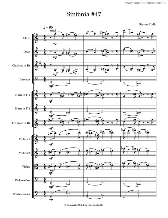 Partitura da música Sinfonia #47 – Steven Kudlo