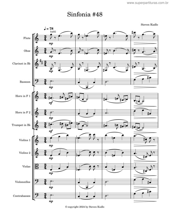 Partitura da música Sinfonia #48 – Steven Kudlo