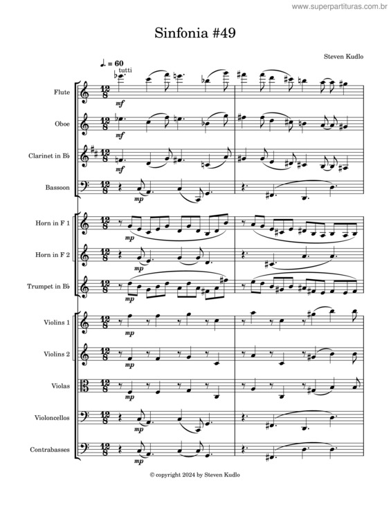 Partitura da música Sinfonia #49 – Steven Kudlo