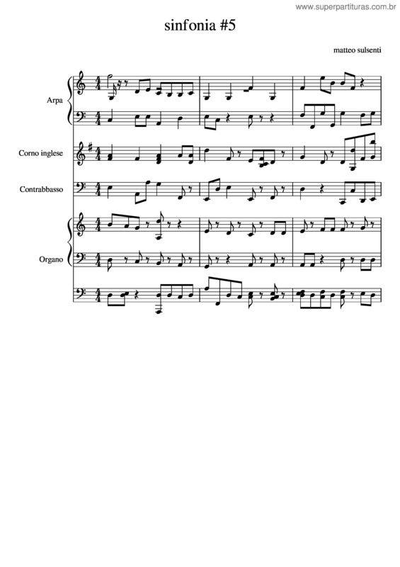 Partitura da música Sinfonia #5