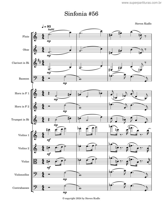 Partitura da música Sinfonia #56 – Steven Kudlo
