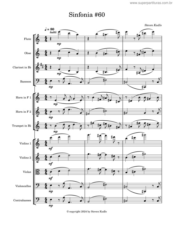 Partitura da música Sinfonia #60 – Steven Kudlo