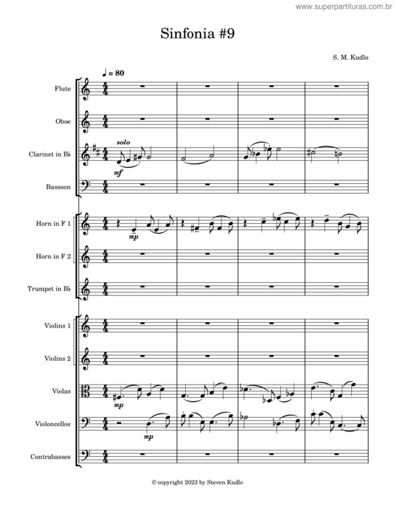 Partitura da música Sinfonia #9