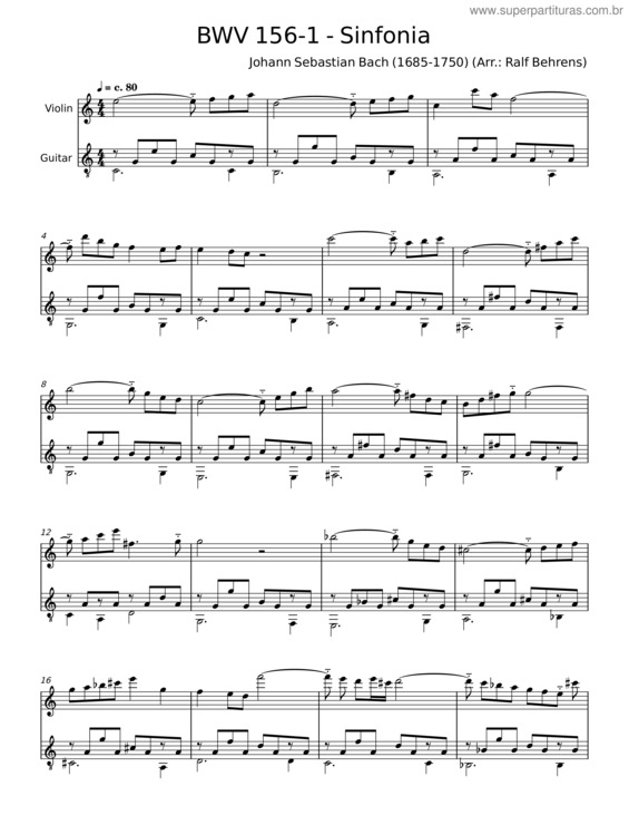 Partitura da música Sinfonia, Bwv 156, No.1 – Johann Sebastian Bach v.2