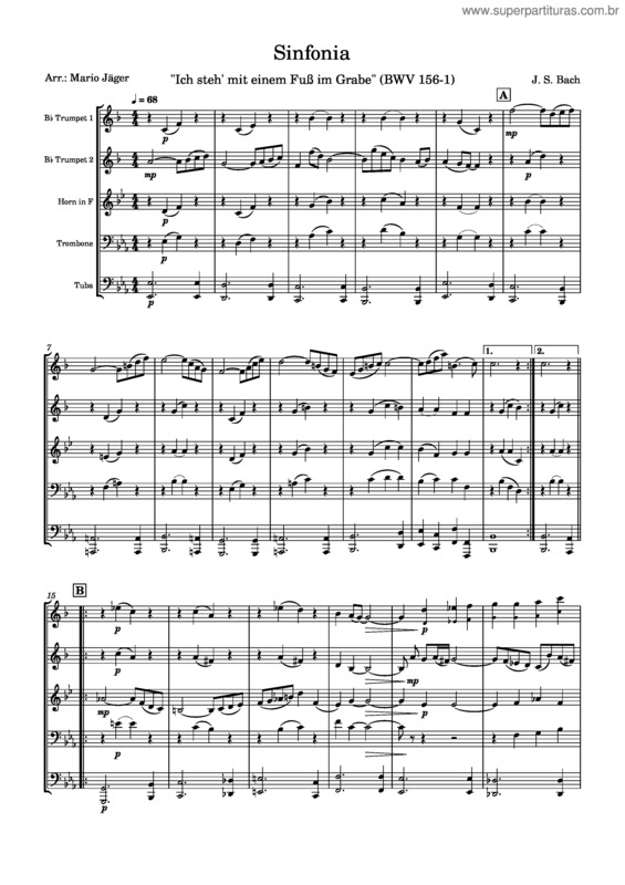 Partitura da música Sinfonia, Bwv 156, No.1 – Johann Sebastian Bach