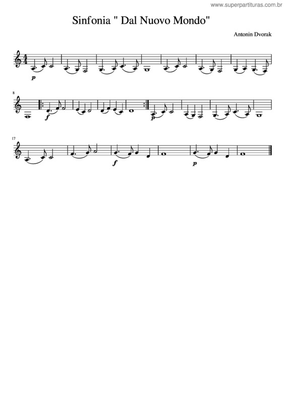 Partitura da música Sinfonia  Dal Nuovo Mondo Ii Movimento
