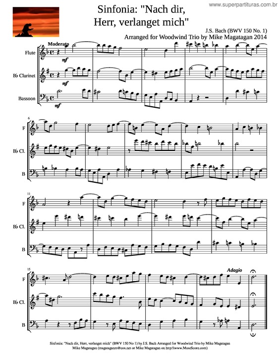 Partitura da música Sinfonia: Nach Dir, Herr, Verlanget Mich