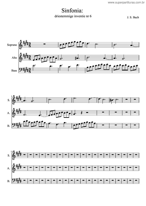 Partitura da música Sinfonia: