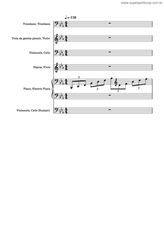 Partitura da música Sinfonia 1 Movimento 3