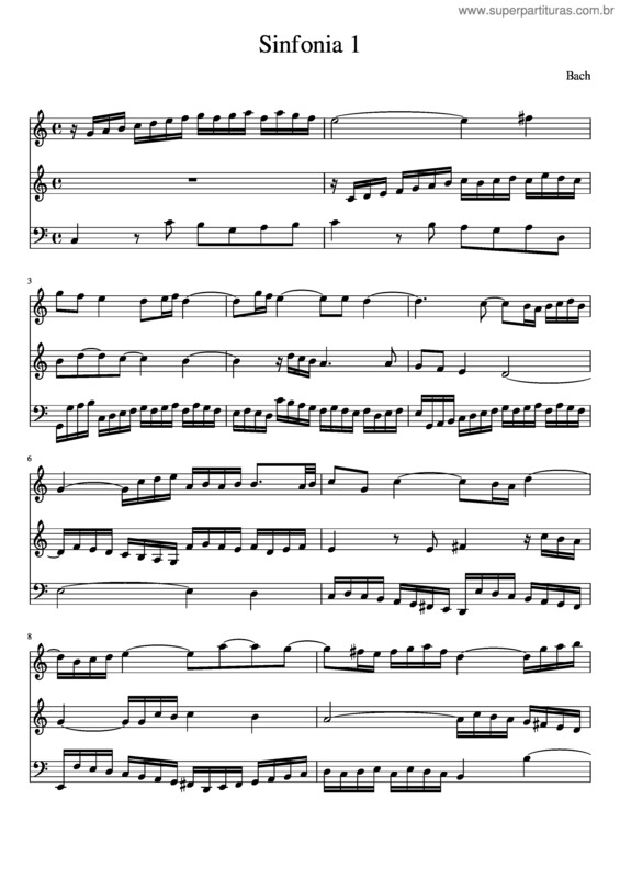 Partitura da música Sinfonia 1 v.2