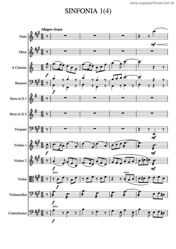 Partitura da música Sinfonia 1 v.4