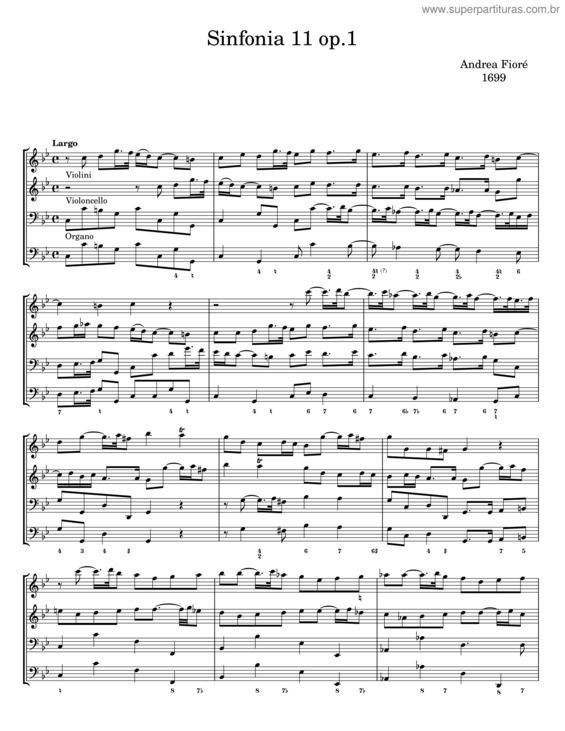Partitura da música Sinfonia 11 – Andrea Fioré