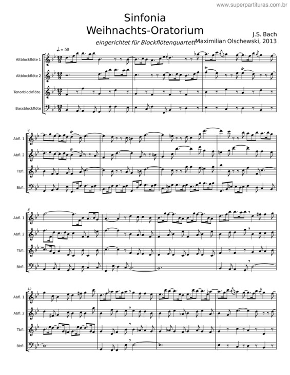 Partitura da música Sinfonia 11 – J S Bach–Siloti;P0chacco v.2