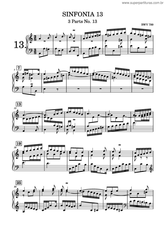 Partitura da música Sinfonia 13