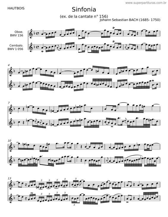 Partitura da música Sinfonia 15 – Johann Sebastian Bach v.2